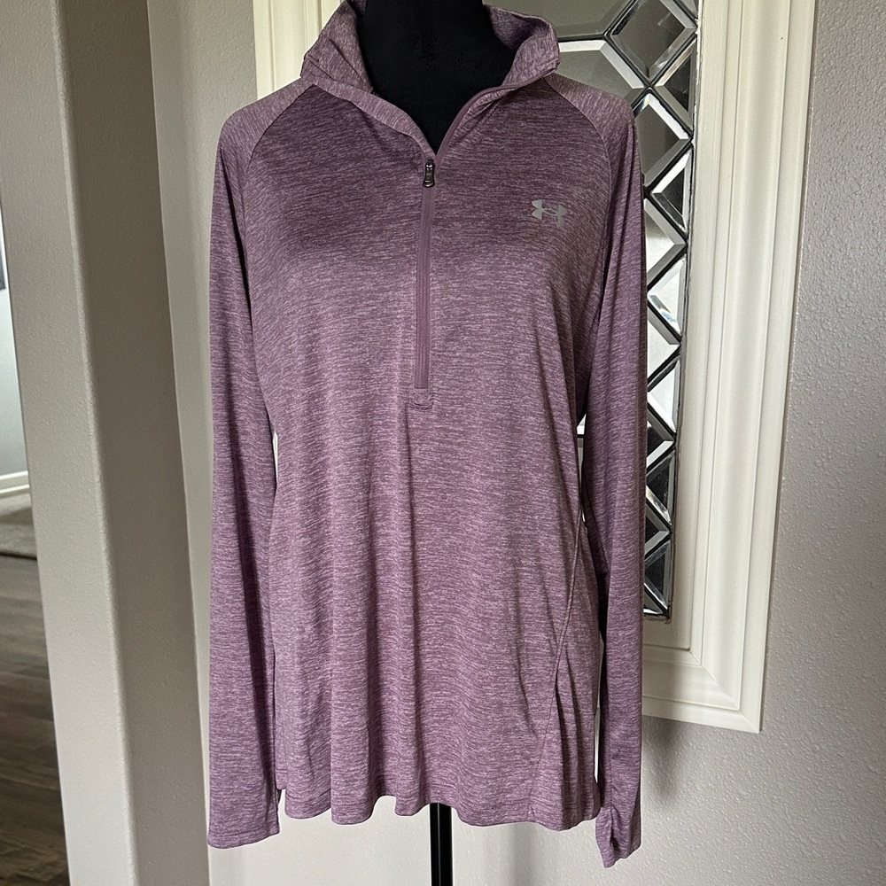 Under Armour Heathered Purple Half-Zip Pullover